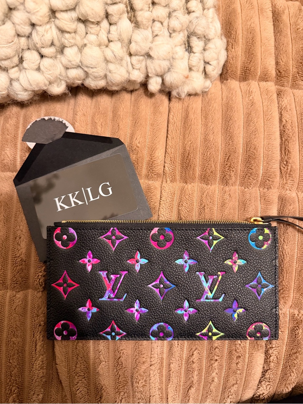Louis Vuitton Empreinte Felicie zip pouch- artist hand painted